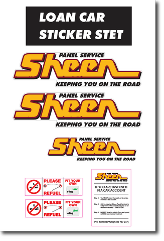 Sheen Loan Car Replacement Sticker Set