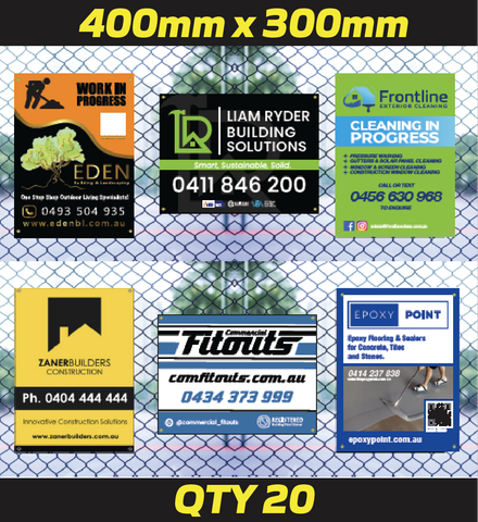 Corflute Signs 400mm x 300mm QTY 20